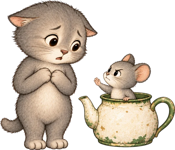 Котёнок Мур и мышка Шпилька